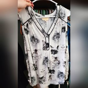 Modcloth 1X Cat Sleeveless Tunic